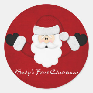 Babys första jul runt klistermärke