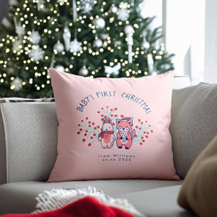 Baby's första jul skogs vänner  kudde