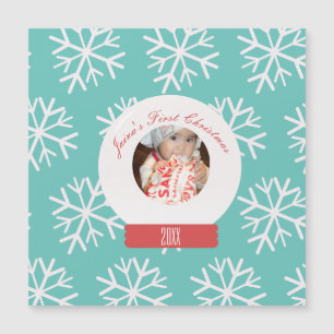 Baby's första jul Snökupol Snöflingor Teal