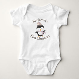 Baby's Första Jul Söt Vinter Pingvin T Shirt