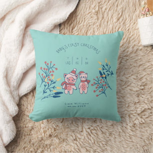 Babys första jul söta Gris och Björn Kudde