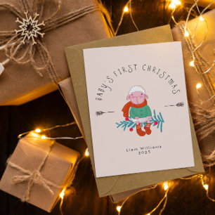 Baby's första jul söta lamm prydnad julkort