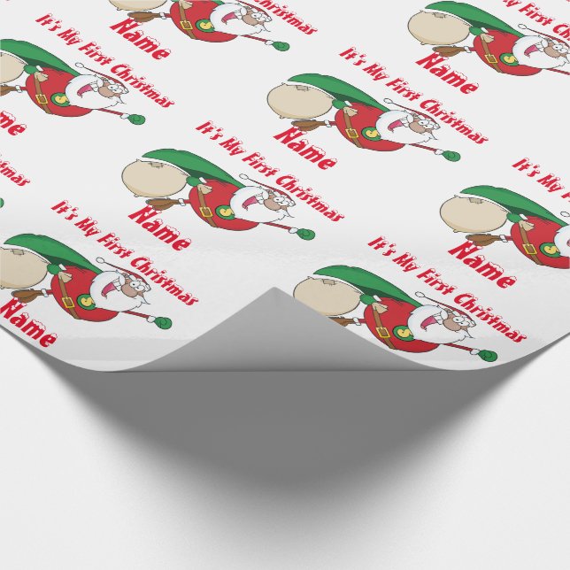 Babys Första jul vid namn Giftwrap SuperSanta Presentpapper (Hörn)