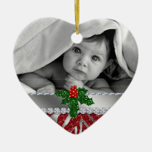 Babys Första julen Zebra Red Silver Ornamet Julgransprydnad Keramik