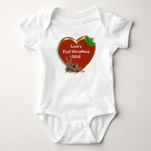 Babys Första julens helgdag t-shirt-personlig Tee Shirt