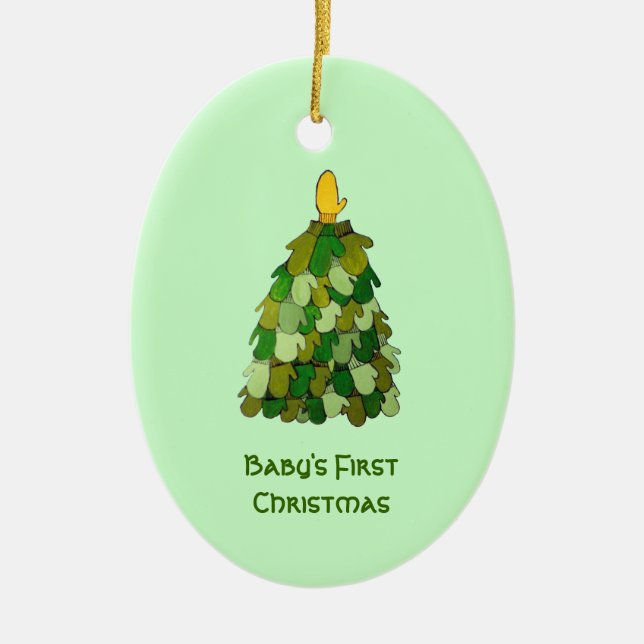 Baby's första julhandske Träd Ornament (Framsidan)
