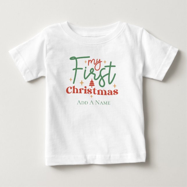 Babys första julklapp för nyfödda  t shirt (Framsida)
