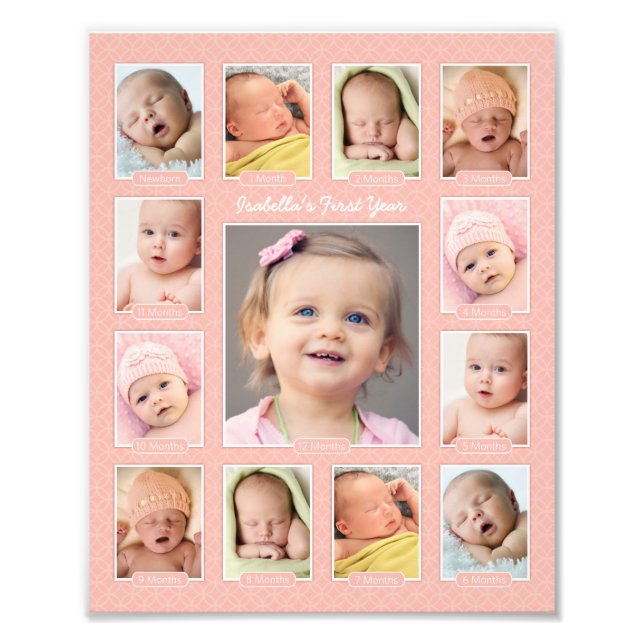 Babys första  Keepsakys Photo Collage Fototryck (Framsidan)