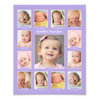 Babys första Lila Keepsakes Photo Collage