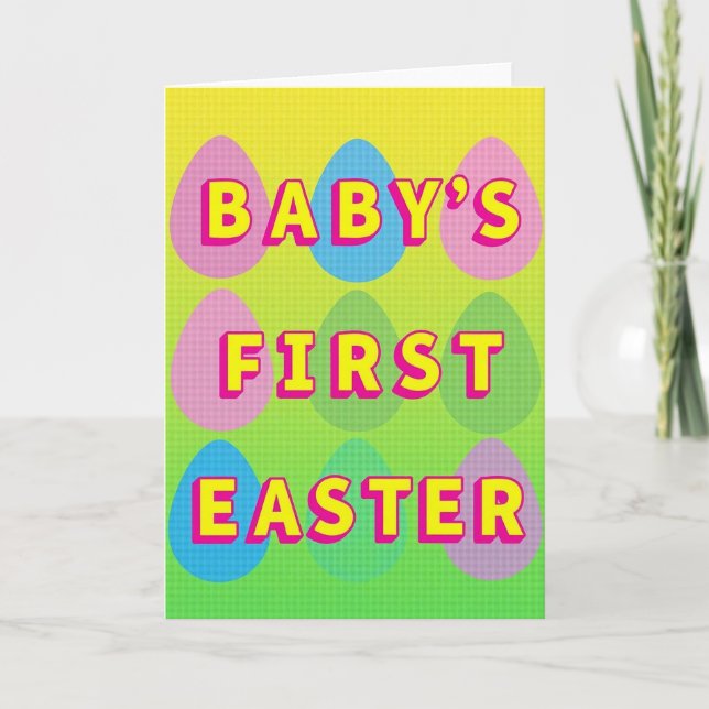 Babys första påsk Falsk guld folie kort (Framsida)