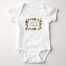 Babys Första Thanksgiving Namn är Tacksam T Shirt