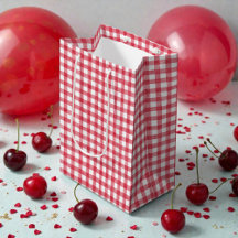 Baby's Körsbär Första Röda Gingham Födelsedag