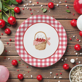Baby's Körsbär Första Röda Gingham Födelsedag