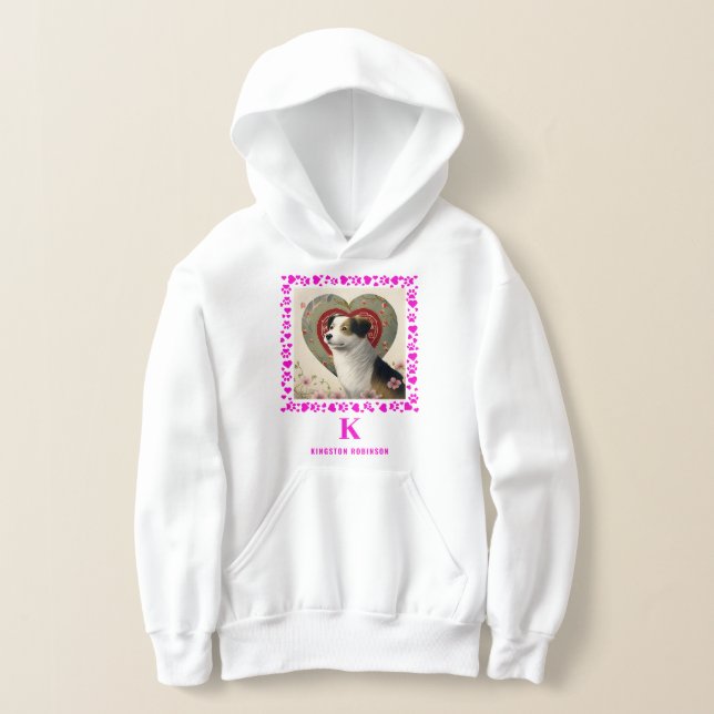 Babys Photo Monogram & Namn Girls Personlig T Shirt (Laydown)