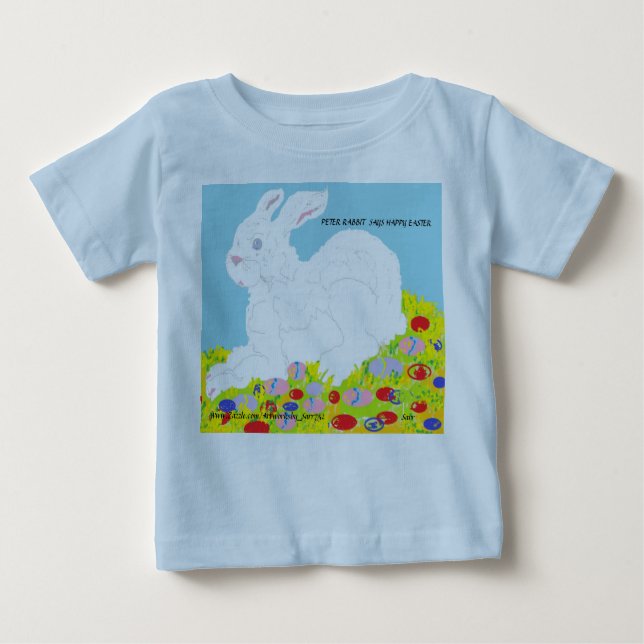 Babys T-Shirt Peter Rabbit Says Glad påsk (Framsida)