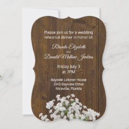 Babys utandning Rustic Bröllop Rehearsal Dinner Inbjudningar
