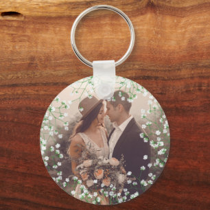 Babys Utandning VattenfärgsBlommigt Rustic Boho Br Nyckelring