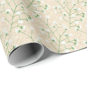    Babysänghaloblommor Boho Chic Dop Högtid Presentpapper
