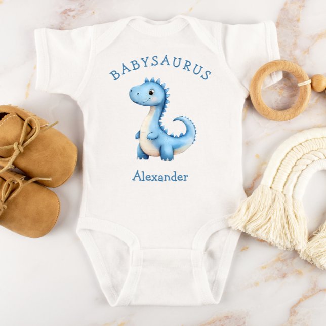 Babysaurus Blå Dinosaur Personlig Pojke T Shirt (Skapare uppladdad)