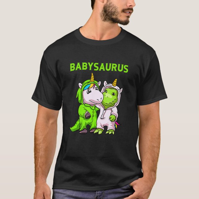 Babysaurus Far med Baby son eller dotter Partne T Shirt (Framsida)