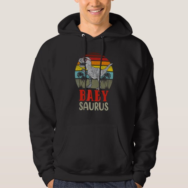 Babysaurus Rex Dinosaur Baby Saurus-familjen Hoodie (Framsida)