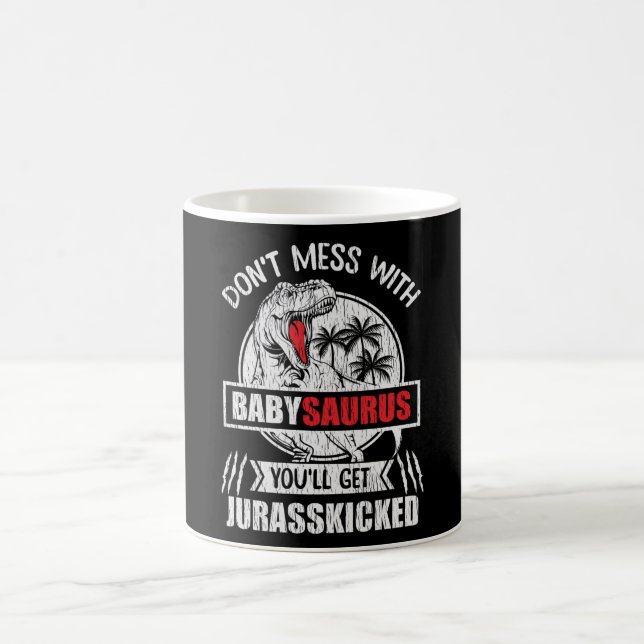 BabySaurus Rolig Dinosaur Bebis Familj Barn Presen Kaffemugg (Center)