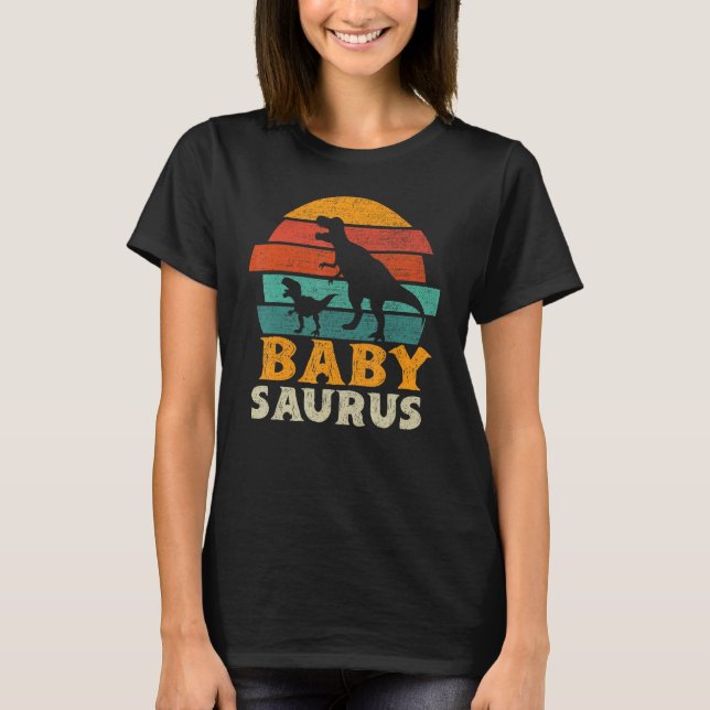 Babysaurus Trex Dinosaur Småbarn Baby Saurus Famil T Shirt (Framsida)