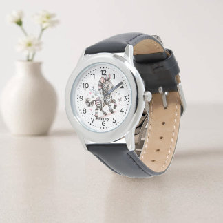 Babysebra Randig Vild Djur Safari Söta Djur Armbandsur