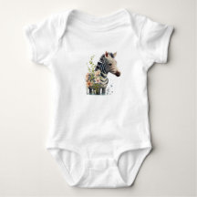 Babysebra Söt Safari Djur Baby Bodysuit