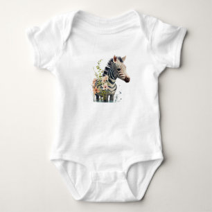 Babysebra Söt Safari Djur Baby Bodysuit T Shirt