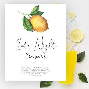 Babyshower med citrontema Sängvätningsspel på kväl Poster