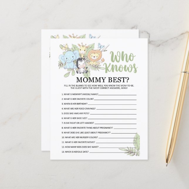 BabyShower-spel som känner Mamma/pappa på baksidan (Fram/Back In Situ)