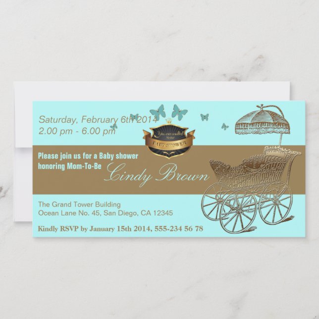 BabyShower/the Golden Carriage - bjudan (Framsida)