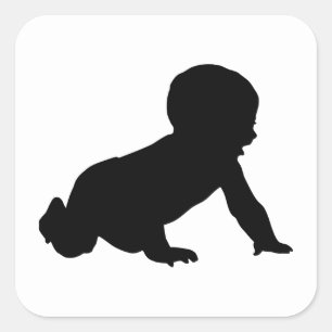 BabySilhouette Fyrkantigt Klistermärke