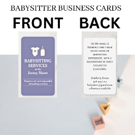 Babysit Services på Jersey Shore Lavender Visitkort
