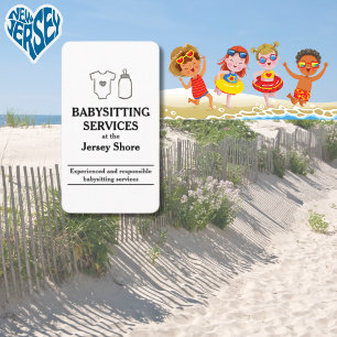 Babysit Services på Jersey Shore White Visitkort