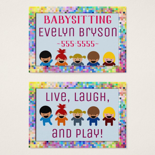 Babysit Visitkort (Framsida & baksida)