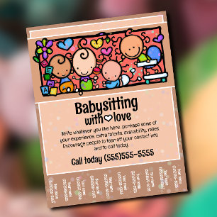 Babysittande barnomsorg i Lakan Reklamblad