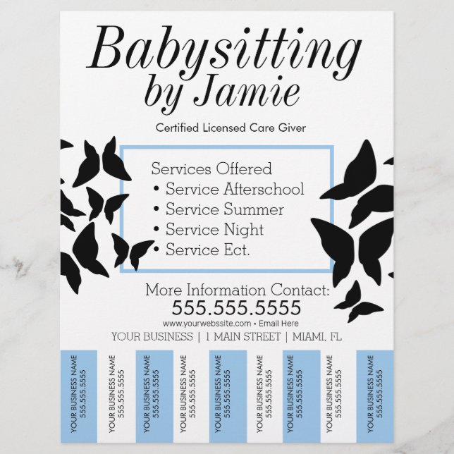 Babysittande dagspressrännor reklamblad (Framsidan)