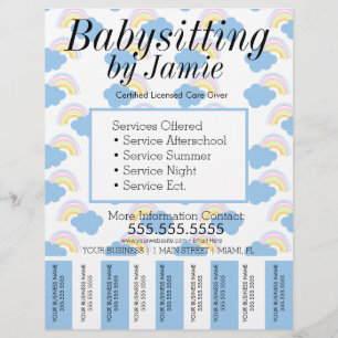 Babysittande dagvård - affärsmässig avlyssning reklamblad