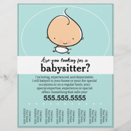 Babysittande, dagvård, barnomsorg, tårtårar lakan reklamblad