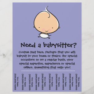 Babysittande kampanjflygare i lakan reklamblad