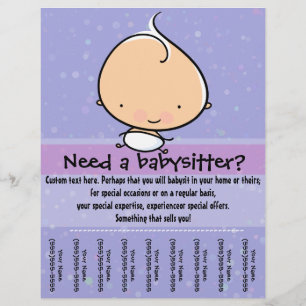 Babysittande kampanjflygare i lakan reklamblad