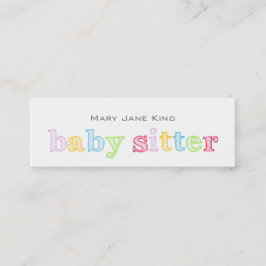 Babysittande och barnomsorg - anpassningsbara mini visitkort