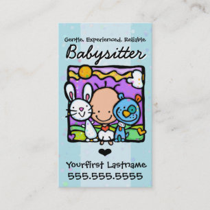 Babysitter.Nanny.Childcare.Custom-text/färg Visitkort