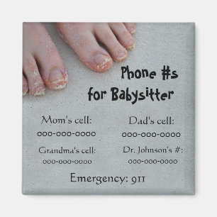 Babysitters telefon nr. magnet