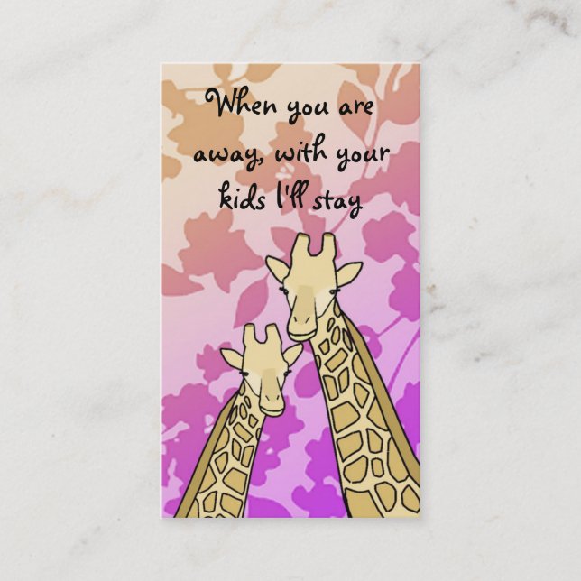 Babysittervisitkort Visitkort (Framsida)