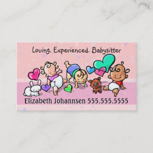 Babysitting.Childcare.Day-omsorg. Beställnings- Visitkort