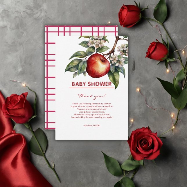 Babyskåda för Fall Harvest Apple Gren Blommigt   Tack Kort (Skapare uppladdad)