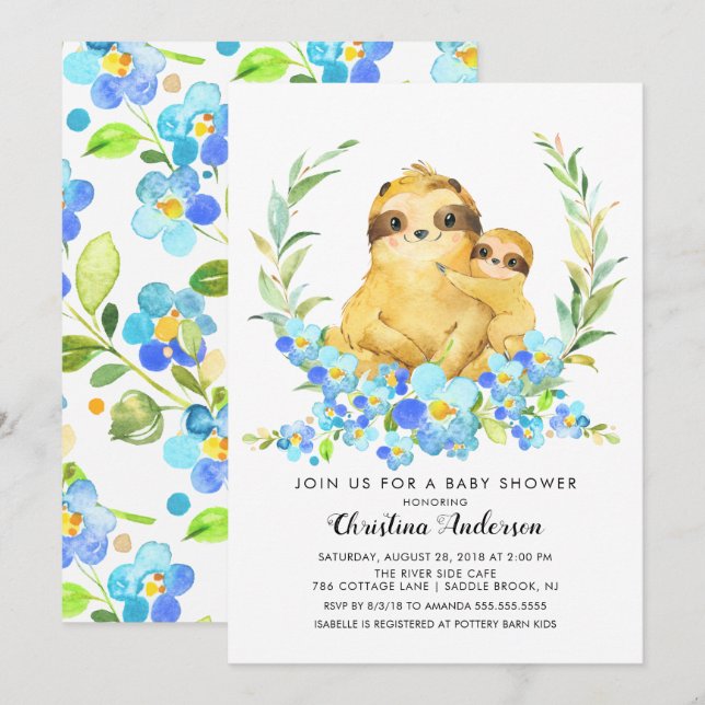 Babyskåda för mamma & Baby Inbjudningar (Fram/baksida)